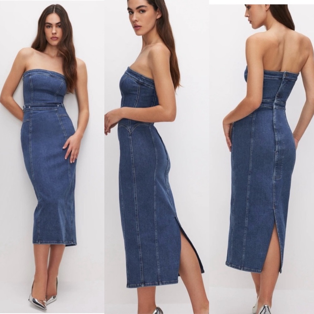 GOOD AMERICAN FIT FOR SUCCESS TUBE MIDI DRESS SIZE L